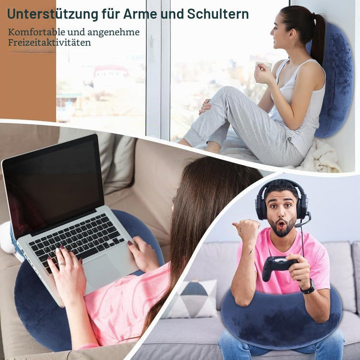 Gaming Kissen Lesekissen, Ergonomic Aufblasbares Armstützkissen für Lange Gaming-Sessions, Häkelkiss
