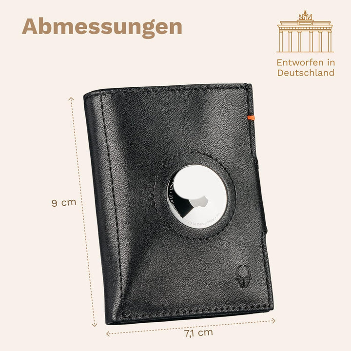 DONBOLSO Wallet Air - Slim Wallet mit Apple AirTag Fach - Hochwertiges Kreditkartenetui aus Echtlede