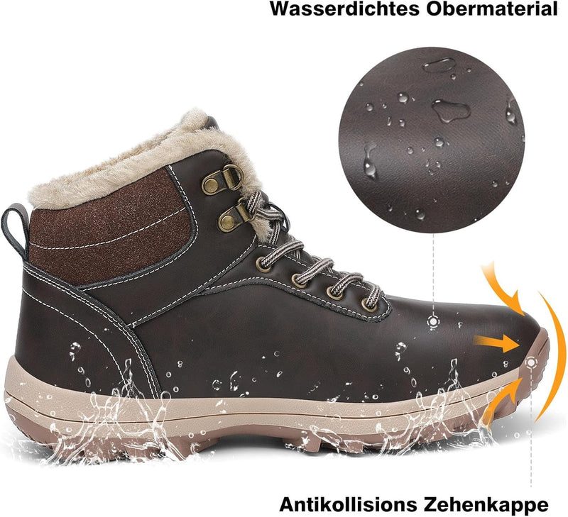 Mishansha Winterschuhe Warme Gefütterte Herren Damen Winterstiefel Wasserdicht Trekkingschuhe Wander