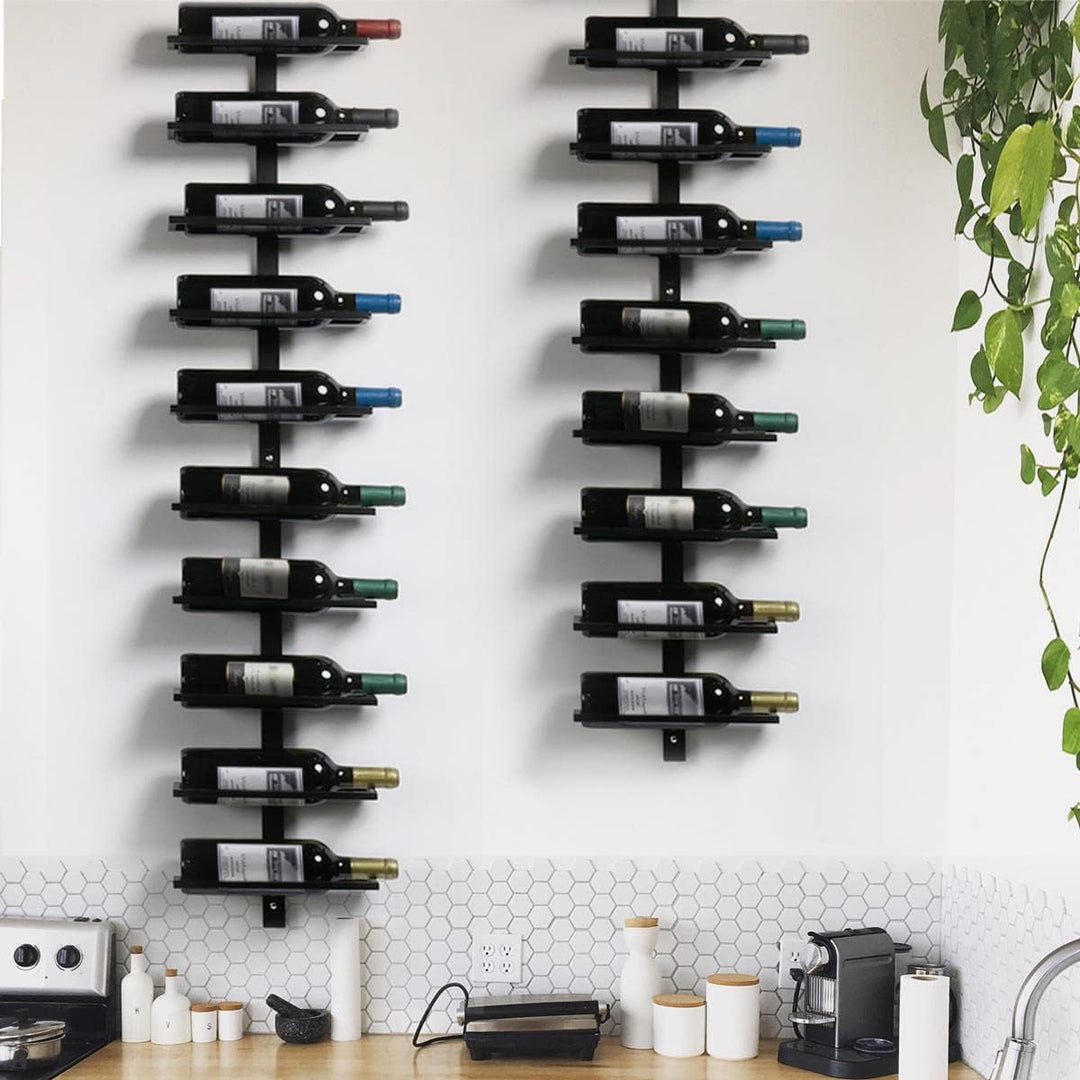 Yaheetech Weinregal Flaschenhalter Flaschenregal Aufbewahrungsregal für die Wand aus Metall 10 Flasc