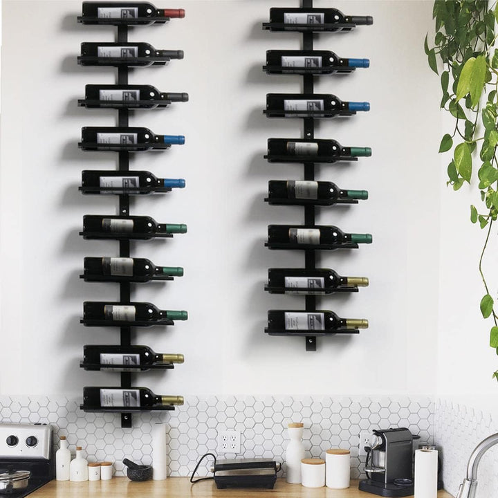 Yaheetech Weinregal Flaschenhalter Flaschenregal Aufbewahrungsregal für die Wand aus Metall 10 Flasc