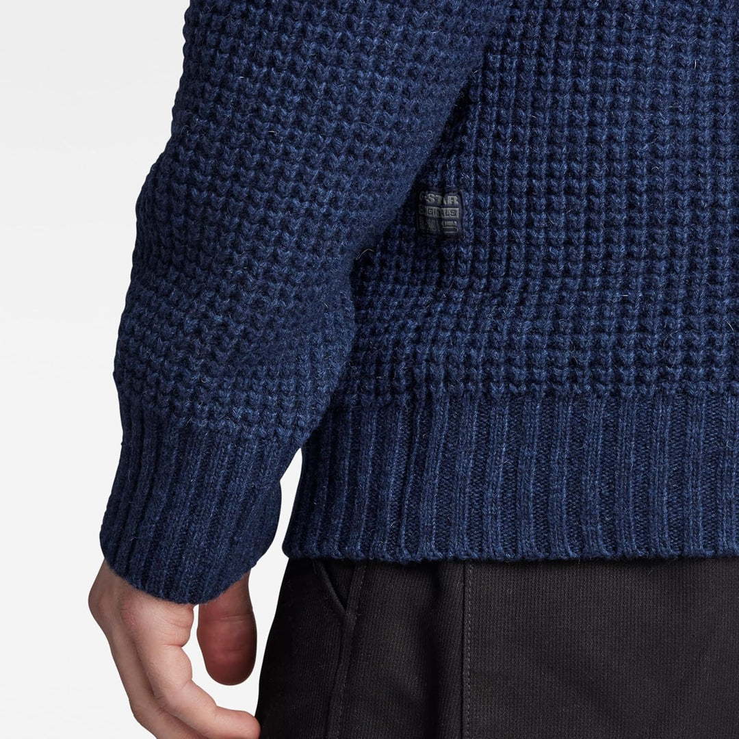 G-STAR RAW Herren Chunky Knitted Pullover Knits S Blau (Rank Blue D23536-d170-868), S Blau (Rank Blu