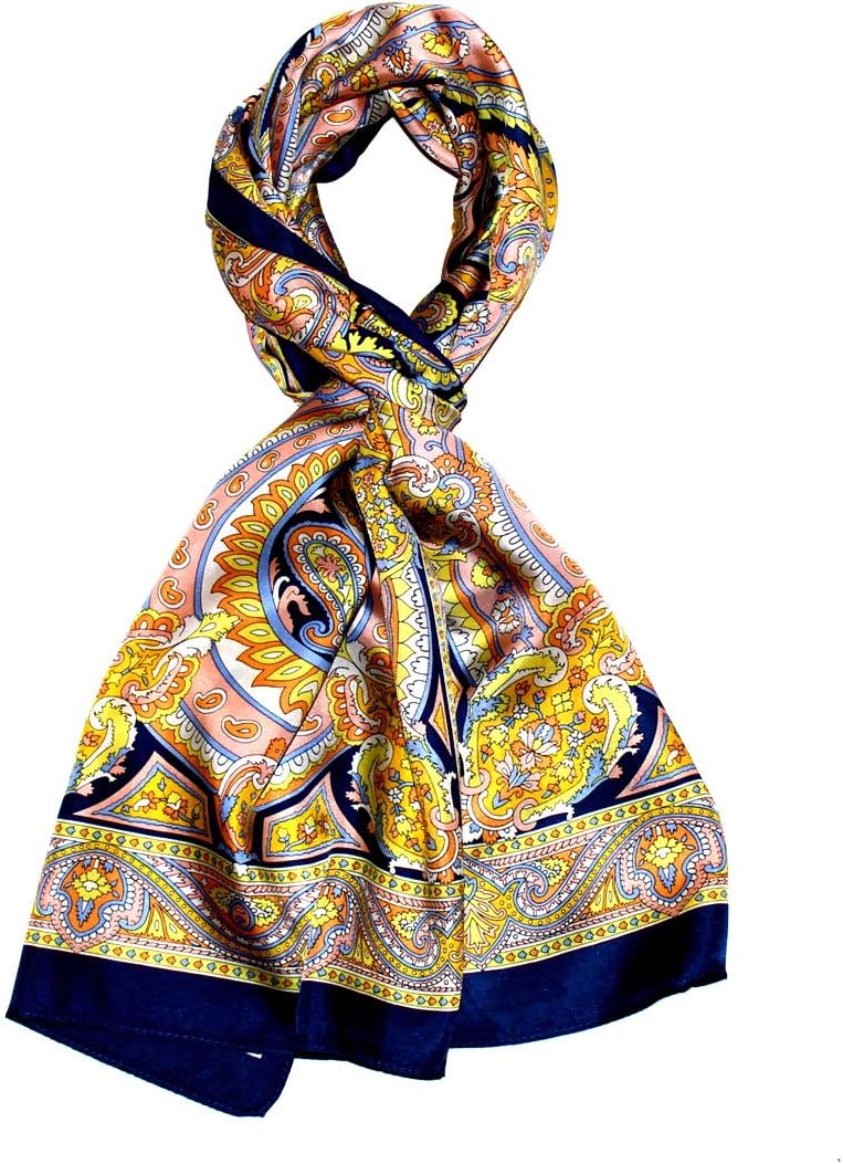 Lorenzo Cana Seidenschal aufwändig bedruckt Paisley Muster Schal 100% Seide 50 x 170 cm harmonische