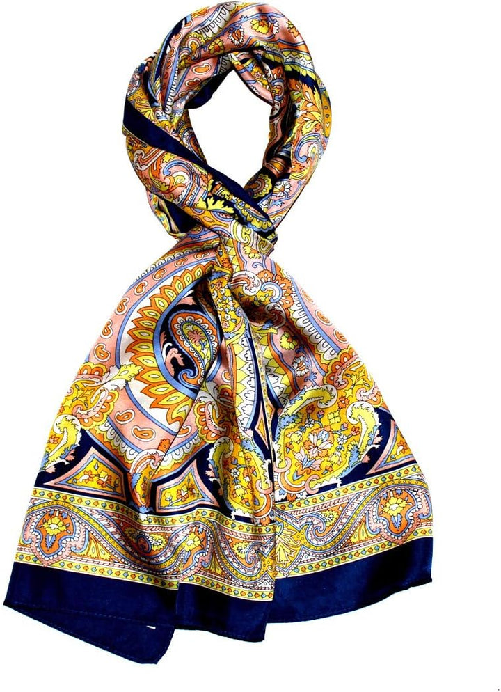 Lorenzo Cana Seidenschal aufwändig bedruckt Paisley Muster Schal 100% Seide 50 x 170 cm harmonische