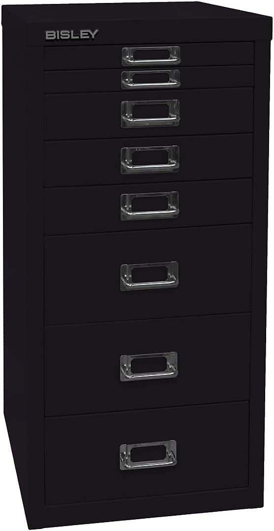 BISLEY MultiDrawer, 29er Serie, DIN A4, 8 Schubladen, Metall, 601 Pink, 38 x 27.9 x 59 cm, 601 Pink