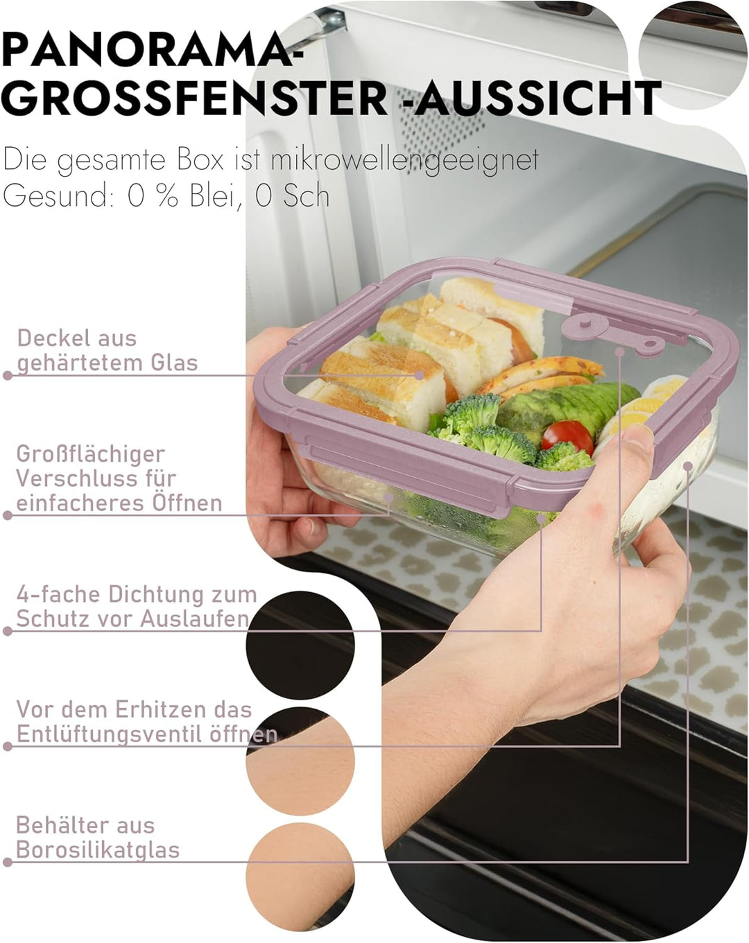 Glasbehälter mit Deckel, 10Stück – Luftdichte Frischhaltedosen für Meal Prep, Vorratsdosen für Küche
