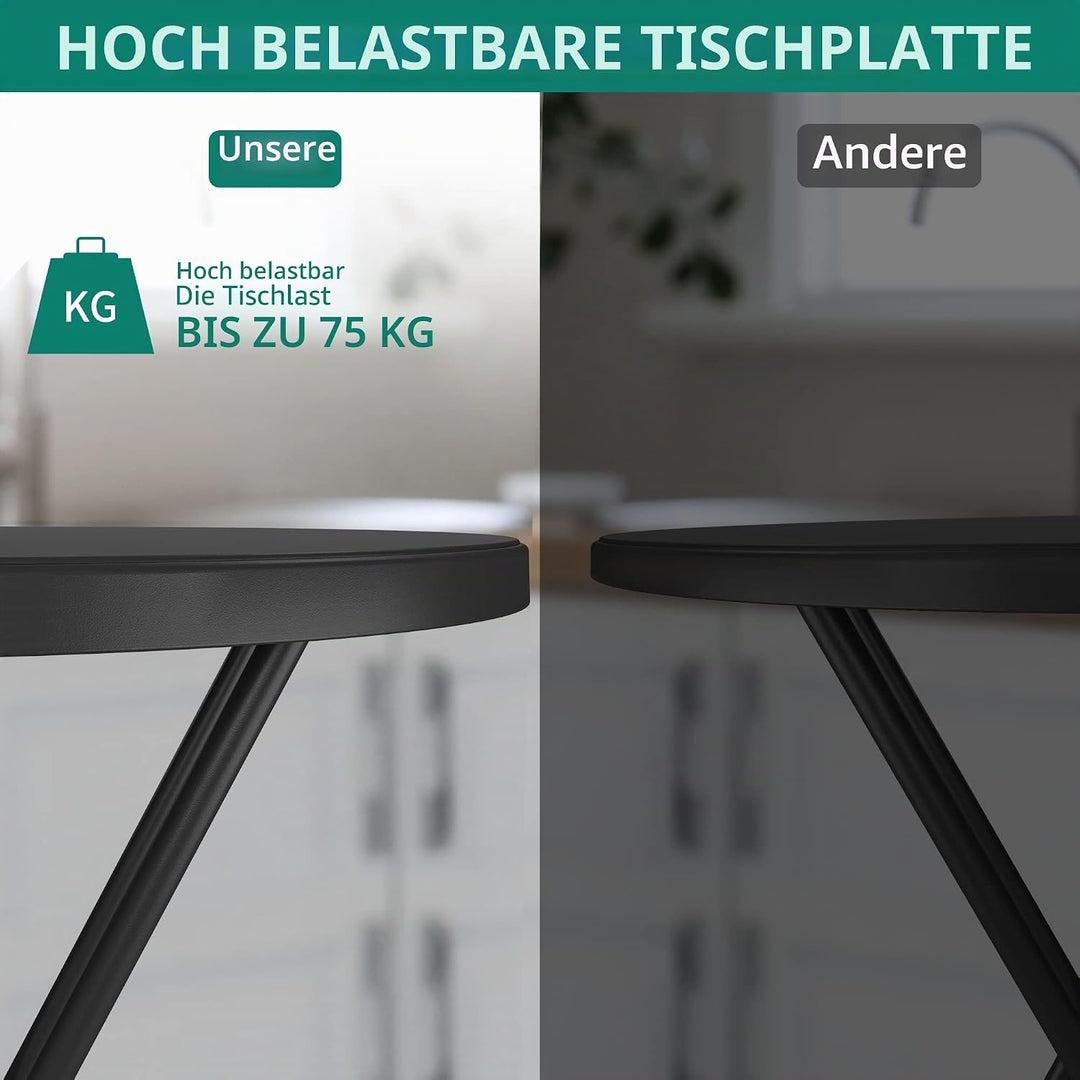 YITAHOME 80cm Gartentisch, Runder Klapptisch, Balkontisch Klappbar, Campingtisch Wetterfest für Outd