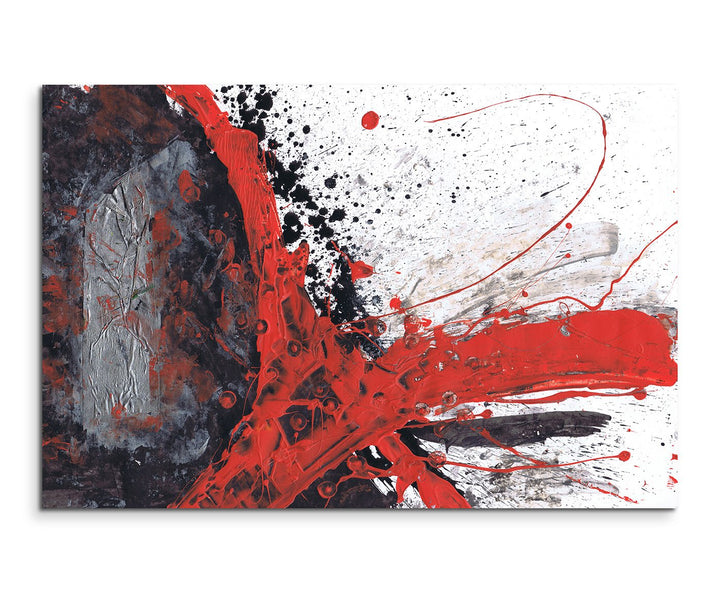 Paul Sinus Art 120x80cm Leinwandbild Leinwanddruck Kunstdruck Wandbild rot schwarz grau weiss gemalt