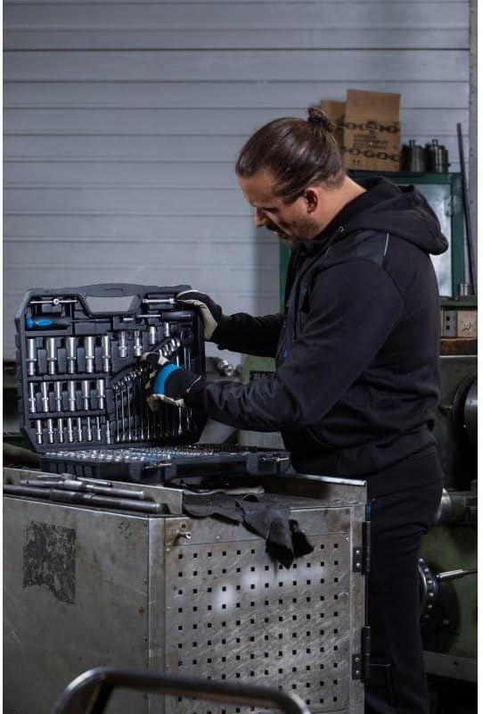 Högert Technik Werkzeugsatz 222-tlg., Steckschlüssel- und Bitsatz 1/4" & 3/8" & 1/2", CRV-Stahl, Gab