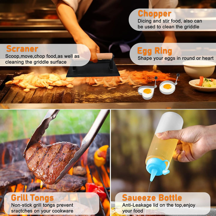 32 Stücke BBQ Grillbesteck Set,Edelstahl Grillzubehör,Hochwertiges Edelstahl Grill Zubehör Set,Grill