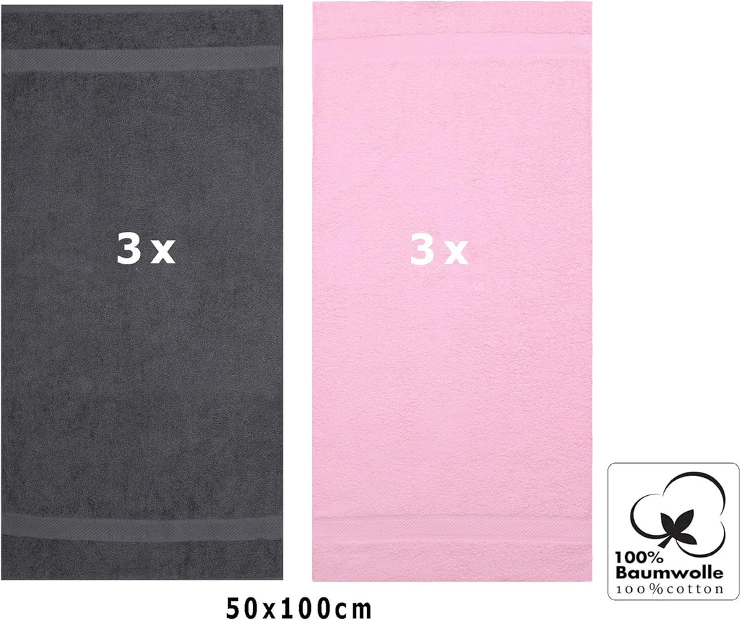 Betz Handtuch 6er Pack Handtücher Set Palermo Grösse 50x100 cm 100% Baumwolle - gut trocknend, leich