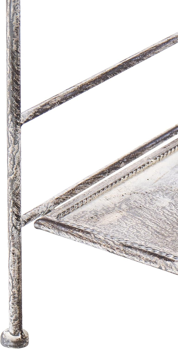 Beliani Gartenregal aus Metall Freistehende Regale für den Innenbereich Badezimmer Regale Grau Villa