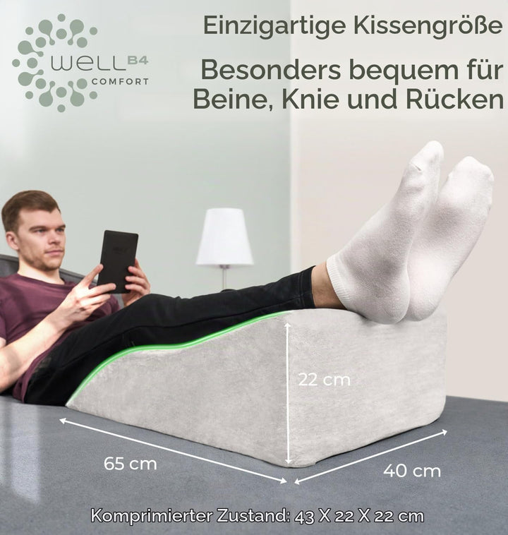 WELL B4 Ergonomisches Venenkissen zum Beine hochlagern MEDIUM - Beinhochlagerungskissen Beinauflage