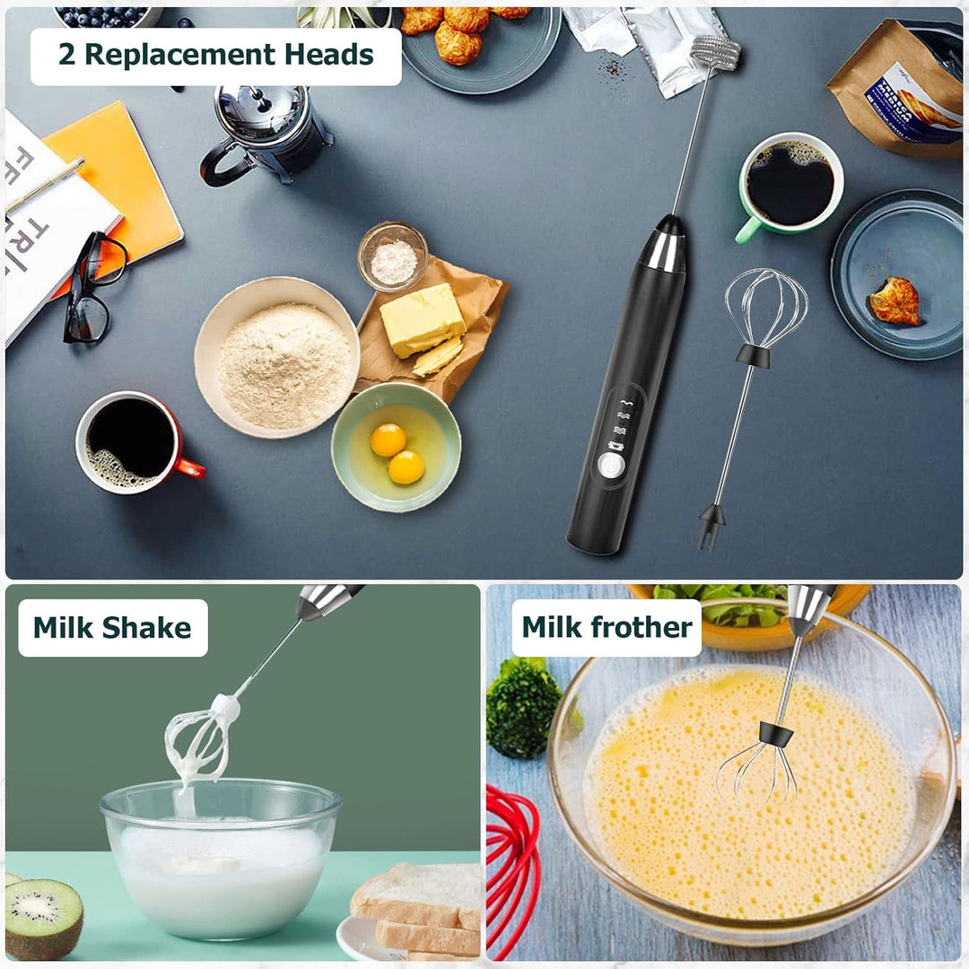 Milchaufschäumer Elektrisch Stab,USB Wiederaufladbar Milchschäumer Elektrisch, elektrischer Schneeb