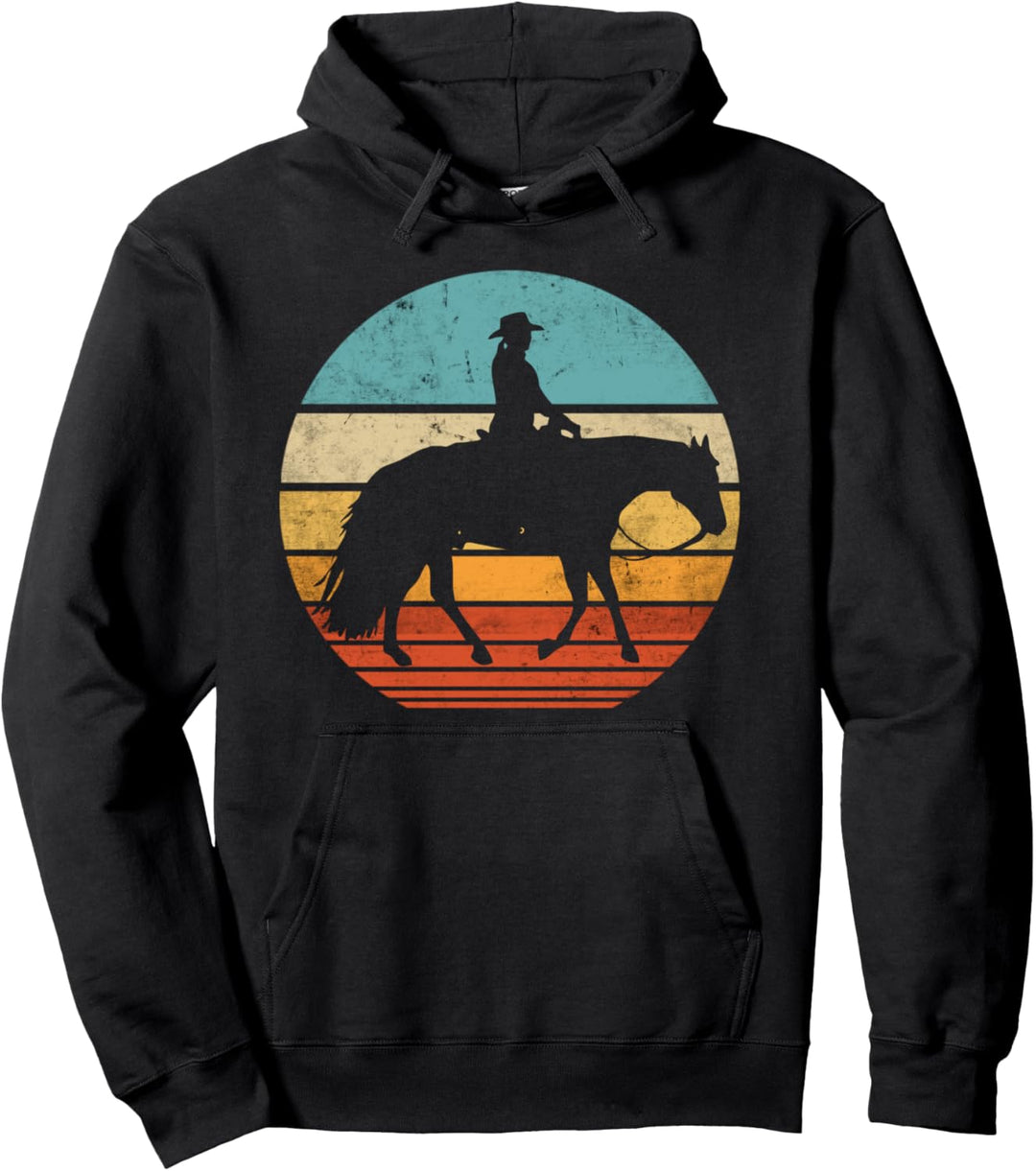 Westernreiten Westernreiterin Reiten Cowgirls Retro Vintage Pullover Hoodie