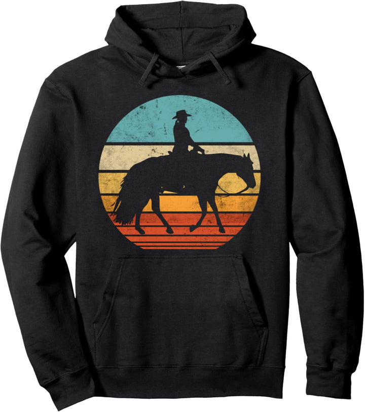 Westernreiten Westernreiterin Reiten Cowgirls Retro Vintage Pullover Hoodie