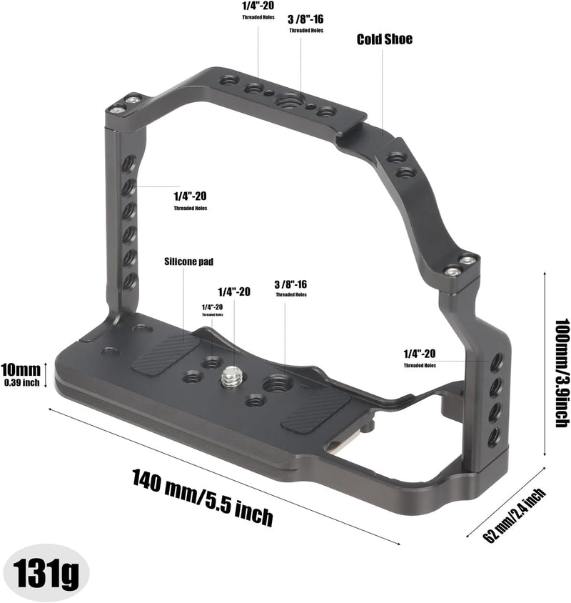 FOTGA Kamerakäfig für Nikon Z50 Kamera, Aluminium Vlogging Käfig Stabilisator Rig mit kaltem Schuh,