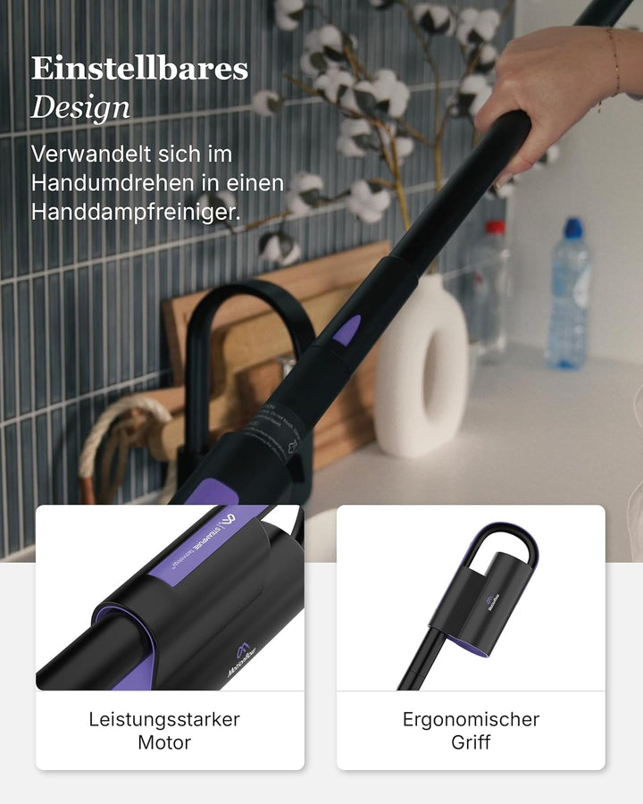 Motionflow Dampfreiniger für alles – 16-in-1 Hochdruck Steam Cleaner für Polstermöbel, Teppiche, Bad