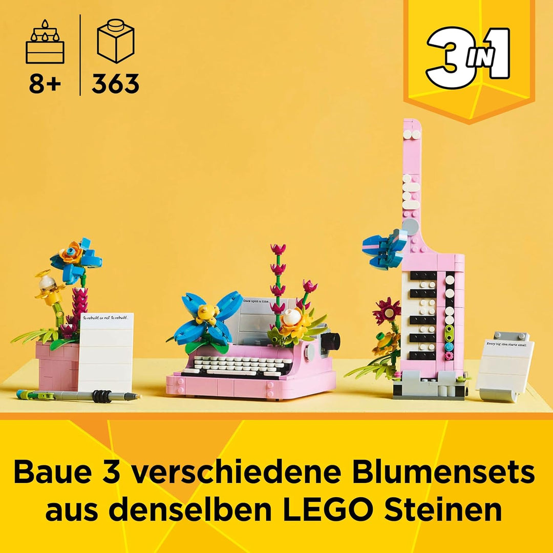 LEGO Creator 3in1 Schreibmaschine mit Blumen - Spielzeug umbaubar in EIN Keytar Modell oder einen Bl
