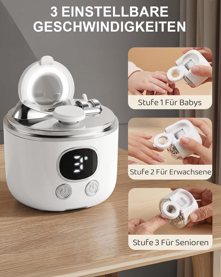Lictin Elektrischer Nagelknipser Set inkl. schrägem Knipser,Multi-in-1 Nagelschneider Elektrisch mit