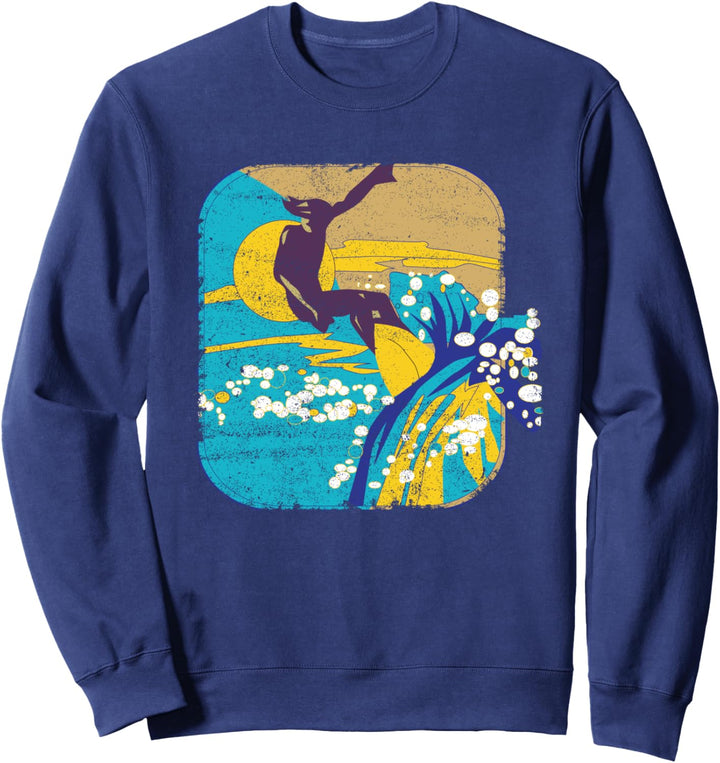 Strand-Surfen Abstrakter Surfer auf Wellen reitend Sweatshirt