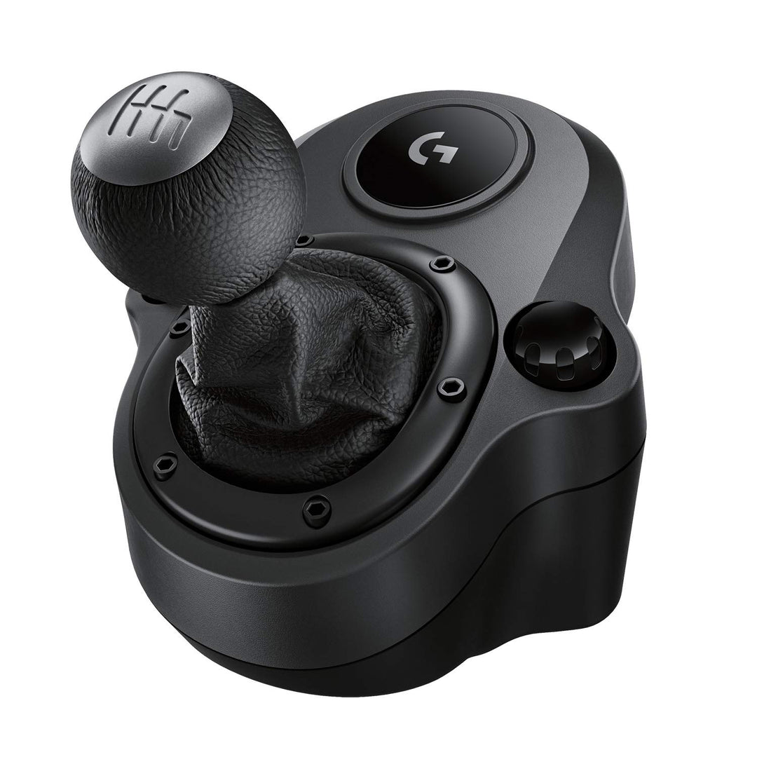 Logitech G Driving Force Schalthebel, 6 Gänge mit H-Schema, Schaltknauf aus Echtleder &amp; Stahl, Integ