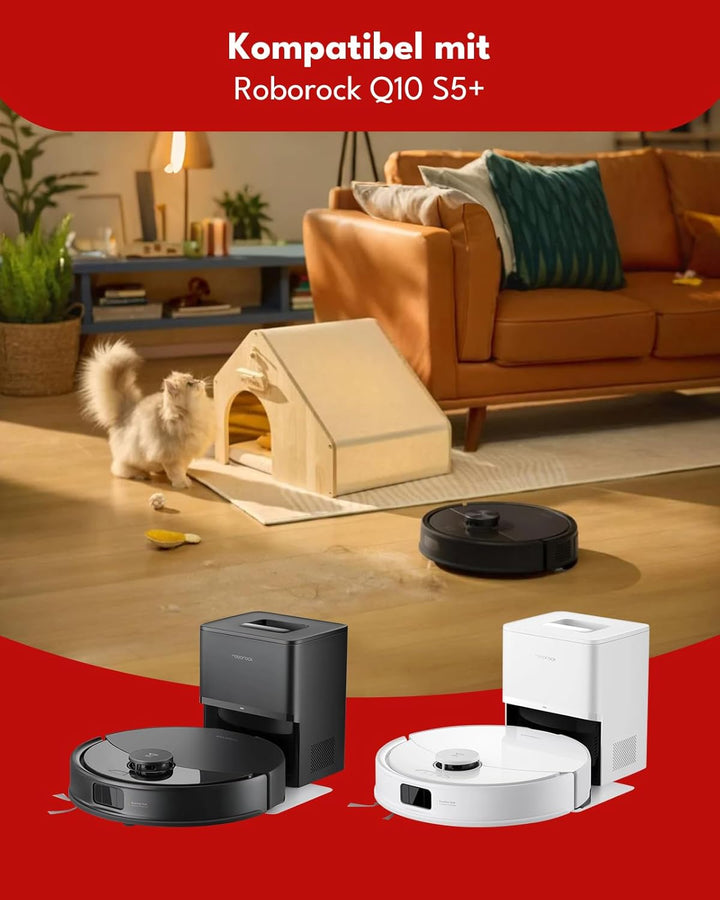 24 Stück Ersatzteile Set für Roborock Q10 S5+ Robot Staubsauger, Zubehörsets mit 2 Hauptbürste, 6 Se