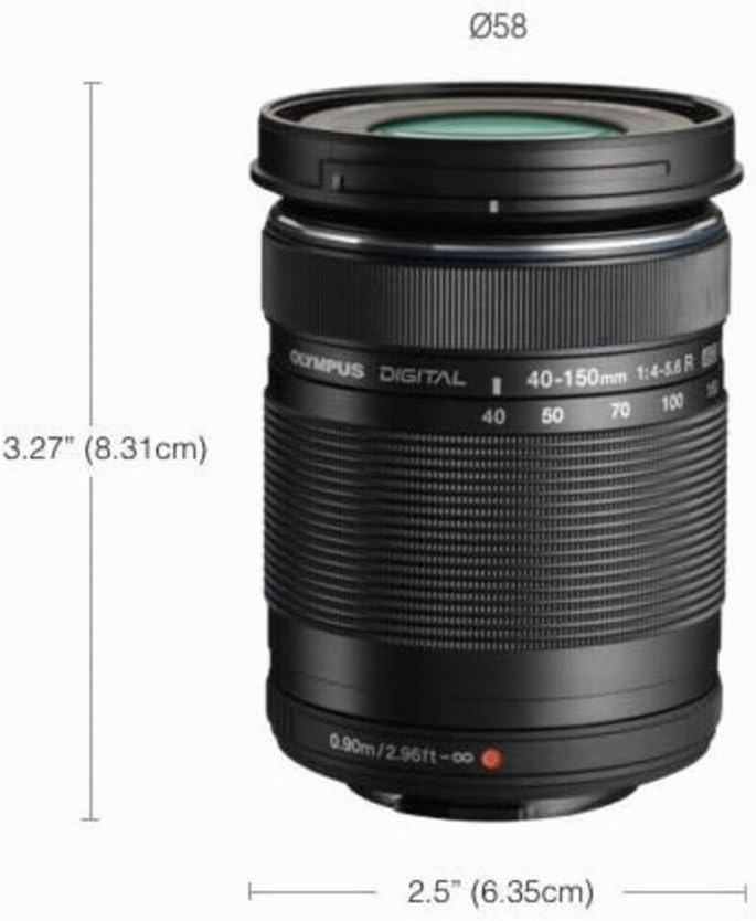 OM System M.Zuiko Digital ED 40-150mm f/4-5.6 R Objektiv für Micro Four Thirds, Schwarz, Schwarz