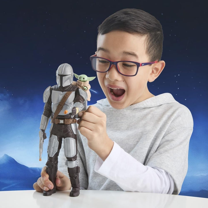 Star Wars The Mandalorian & Grogu Kopfgeldjäger-Blaster, Action-Figur (28 cm) mit Soundeffekten, int