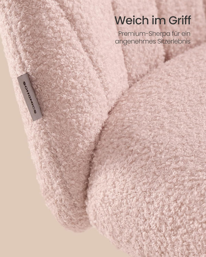 SONGMICS Homeoffice-Stuhl, Schminkstuhl aus Fleece, Schreibtischstuhl, Schaumstoffpolsterung, höhenv
