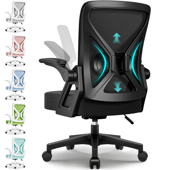 Airchros Bürostuhl, Schreibtischstuhl Bürostuhl ergonomisch mit hochklappbaren Armlehnen, Einstellba