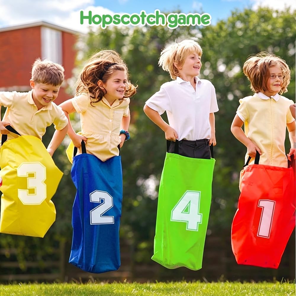 Outdoor Spiele Gartenspiele für Kinder Erwachsene, Kindergeburtstag Partyspiele - Sackhüpfen Säcke,