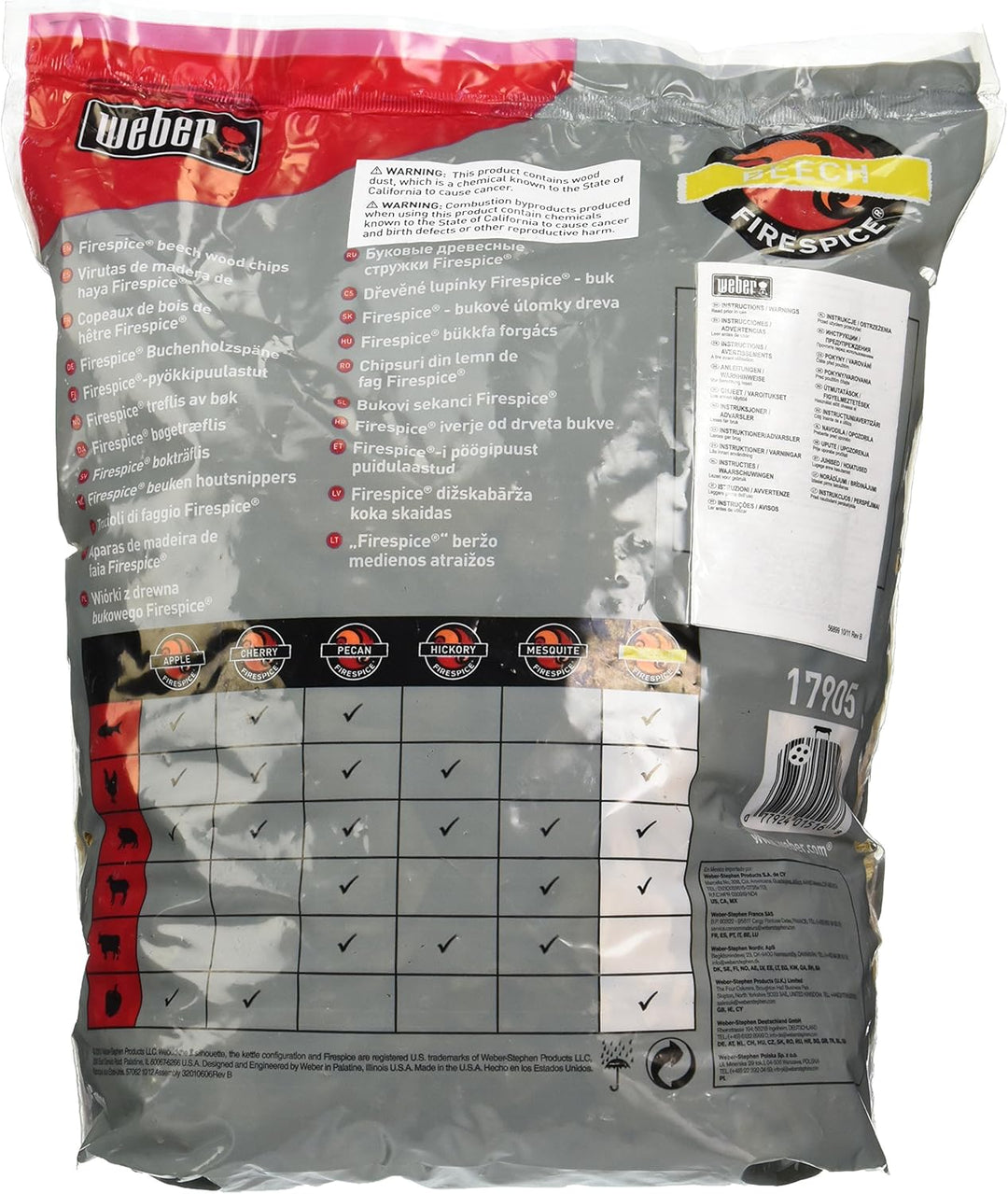 Weber 17905 Fire Spice Chips, Buche, Buche