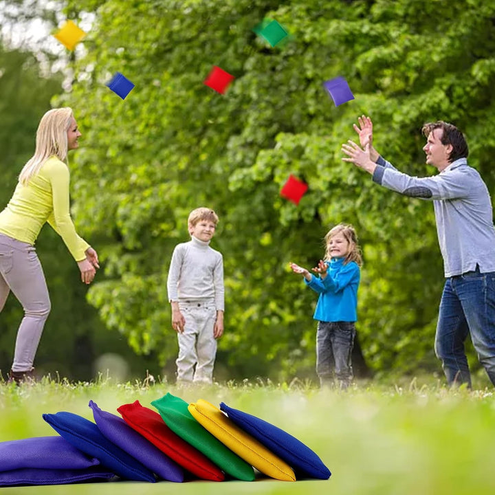 20 Stück Cornhole Säckchen, 10x10cm Nylon Sitzsäcke Werfen, Wurfsäckchen, Bean Bags Wurfspiel für Co