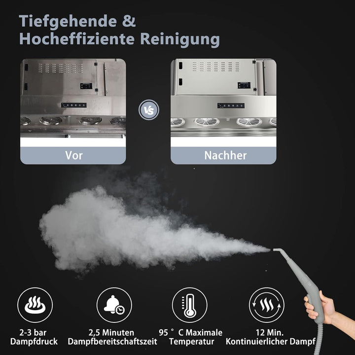 FANTASK 1000W Wasserkapazität Dampfreiniger Handgerät 300 ml, Steamshot Steam Cleaner mit Zubehörsät