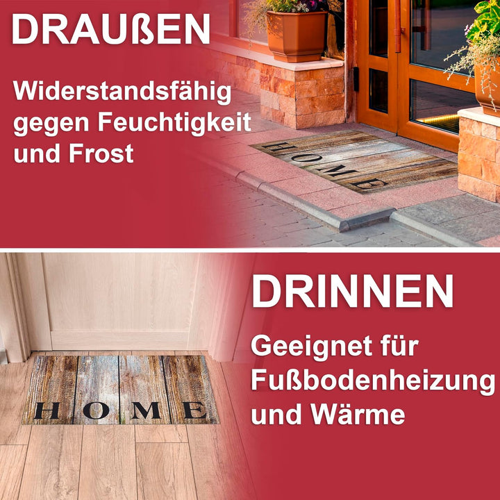 Hochwertige Fussmatte 60x80 cm (Large) – Schmutzfangmatte für Innen & Aussen, rutschfest mit hoher S