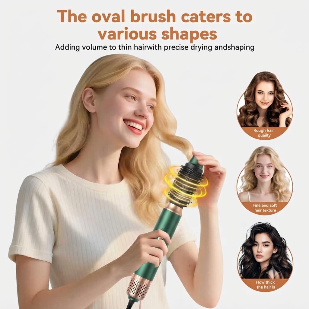 Airstyler 5 in 1 Hair Styler 1000W Warmluftbürste Set mit Auto Lockenstäbe,1000W Haartrockner Air br
