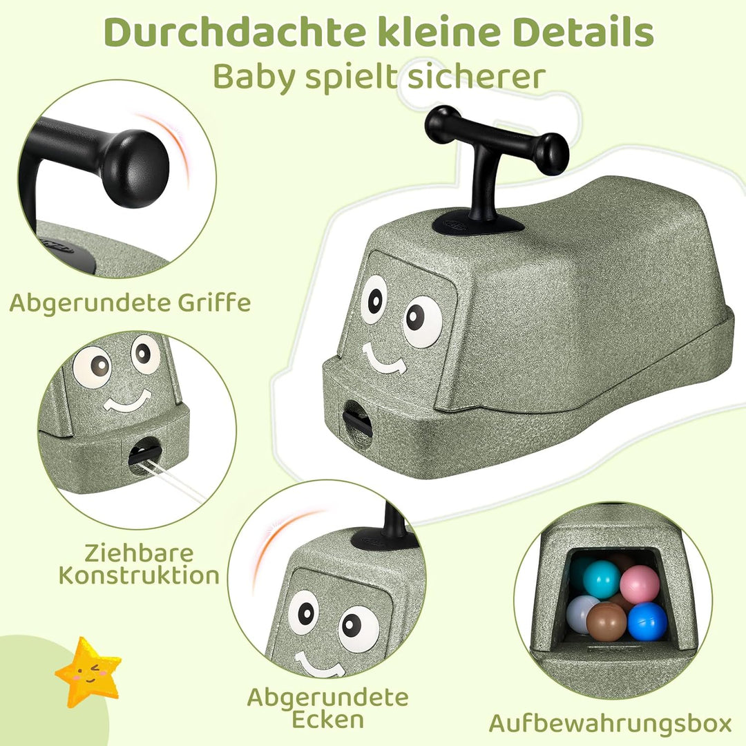 MAMIZO 5 in 1 Rutschauto ab 1 Jahr, Babyrutscher mit 4 PCs 360° Geräuschlose Räder, Babyroller bis 2