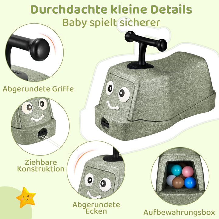 MAMIZO 5 in 1 Rutschauto ab 1 Jahr, Babyrutscher mit 4 PCs 360° Geräuschlose Räder, Babyroller bis 2