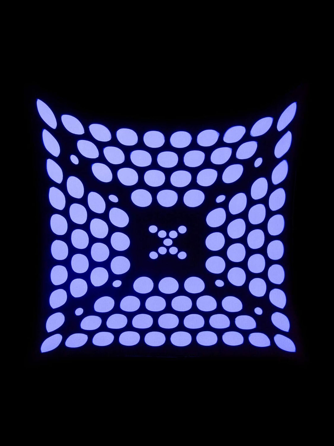 PSYWORK Schwarzlicht Segel Spandex | 3D Neon Space Dots Black | Weiss | 3 x 3m | UV-aktiv | leuchten