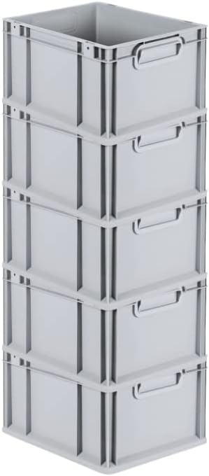 PROREGAL SuperSparSet 5x Eurobox NextGen Grip | HxBxT 22x30x40cm | 20 Liter | Griffe geschlossen | G