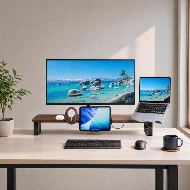 Laptop-Ständer mit einstellbarem Winkel für Desk Shelf Schiene | Modulares Zubehör Desk Shelves