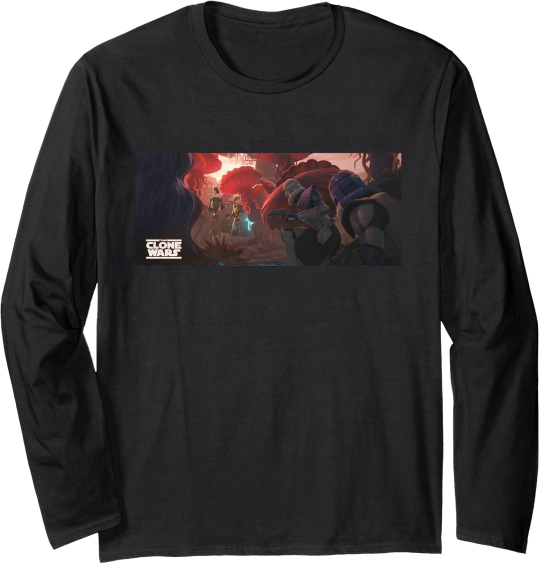 Star Wars The Clone Wars Battle Droids and Commander Rex Langarmshirt