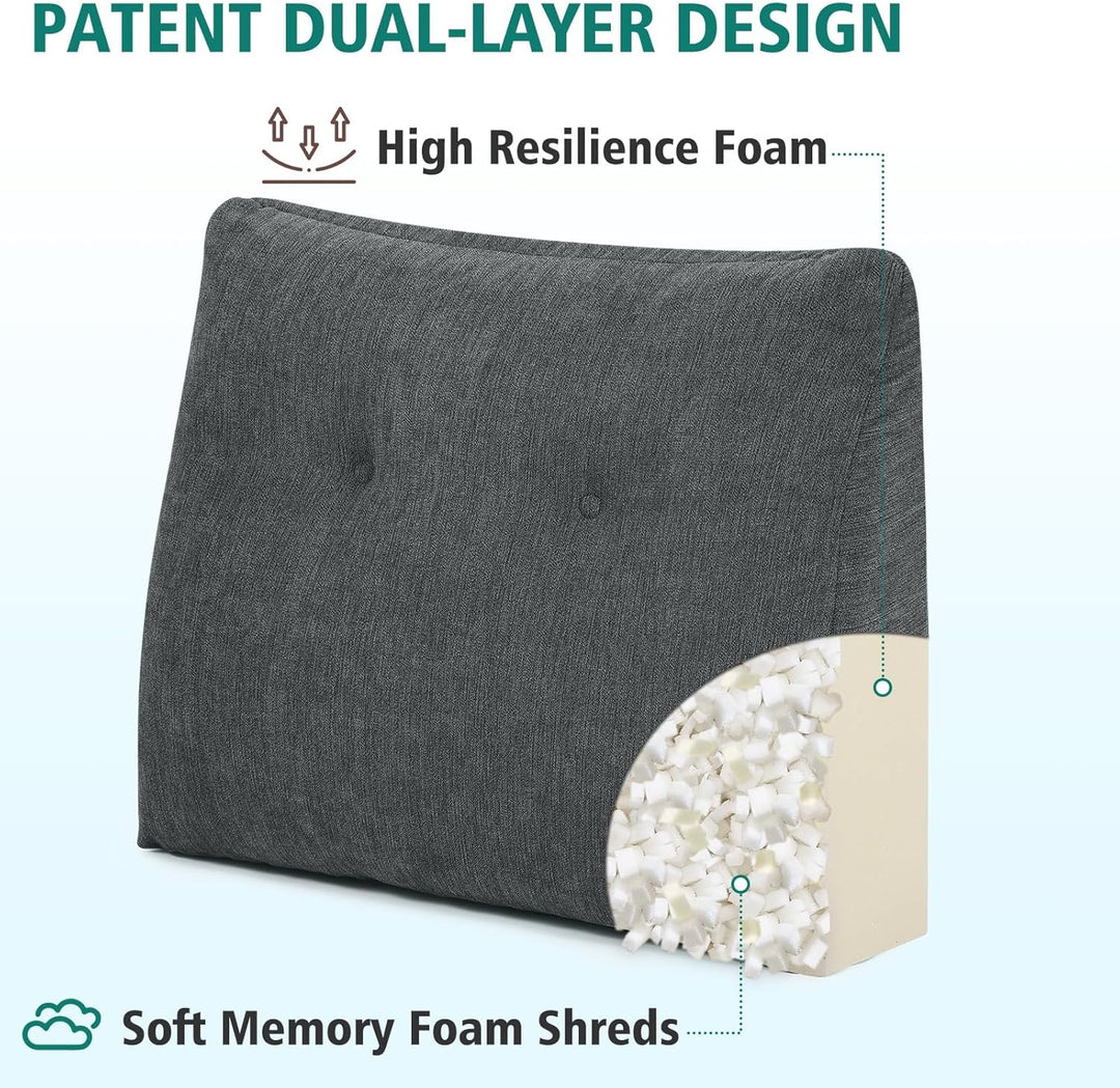 Ergonomisches Rückenkissen für Sofa und Bett, Weiches Keilkissen mit Memory Schaum, Komfortables Les