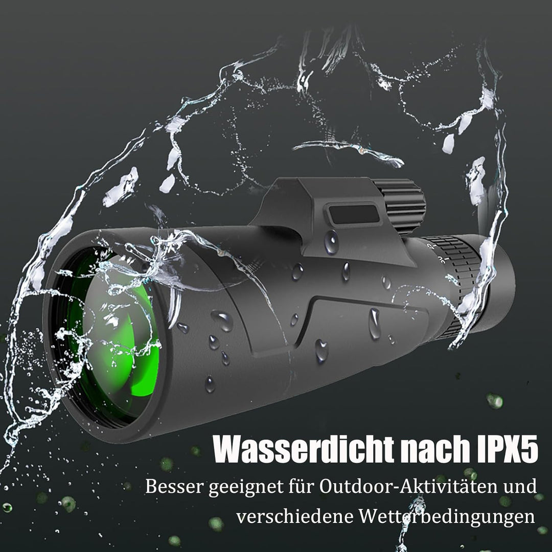 Monokular 10-30x Zoom Monokulares mit Nachtsicht BAK4 Prisma FMC Fernrohr Erwachsene mit Halter und