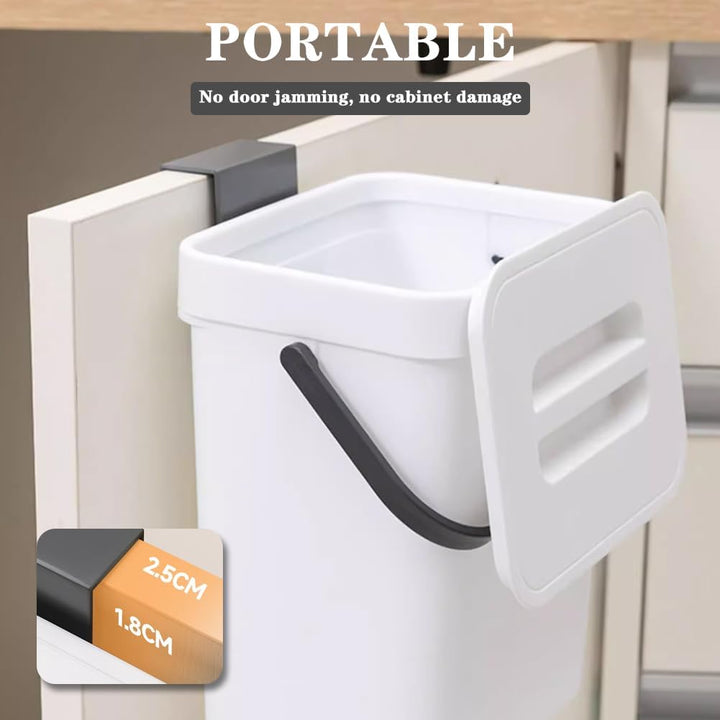 Mülleimer Küche, Biomülleimer Küche Klein, 3L Abfalleimer mit Deckel, Küchenabfalleimer Windeleimer