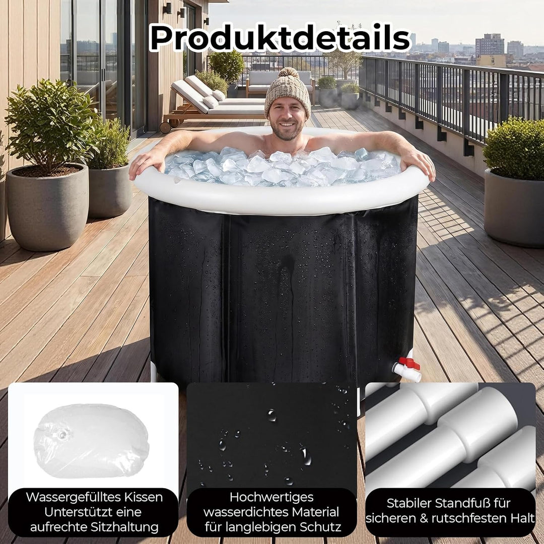 Eisbadewanne für Athleten 68cm Höhe Faltbare Aufblasbare Badewanne Tragbares Eisbad für den Innen- u