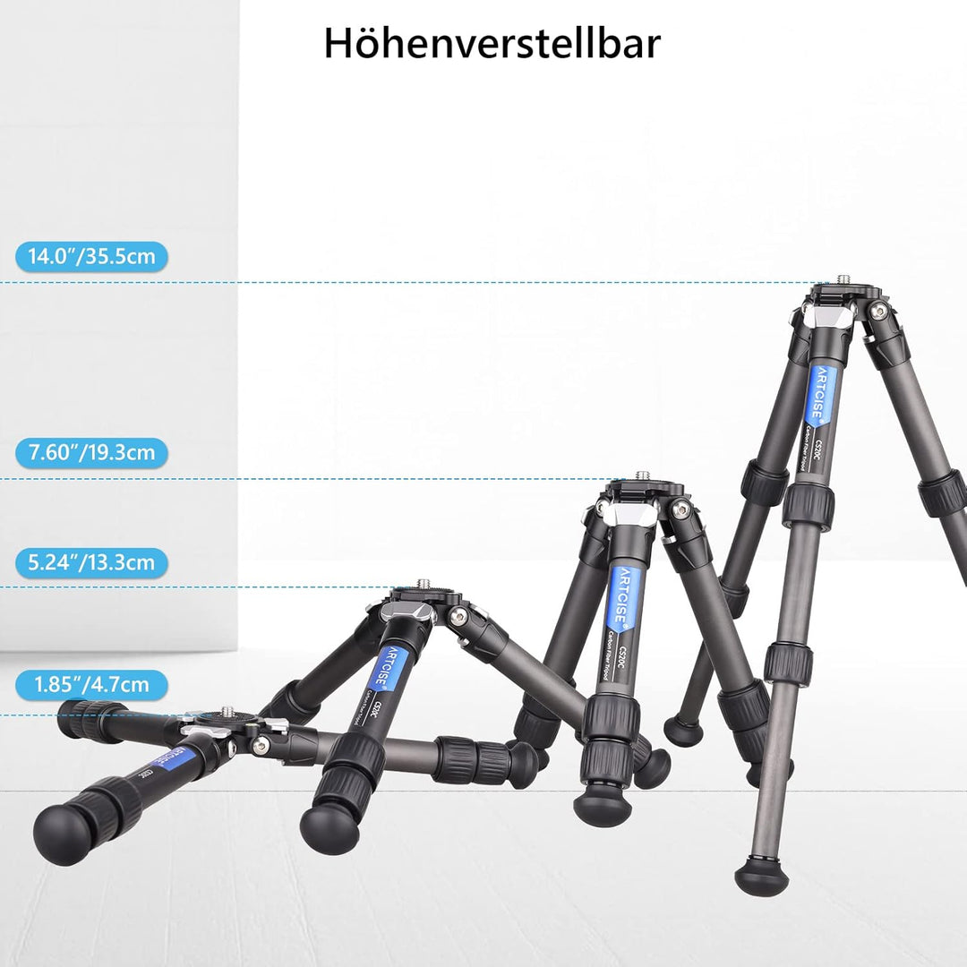 ARTCISE Kohlefaser-Mini-Stativ, tragbares kompaktes Tischstativ, leichtes kleines Stativ für Kameras