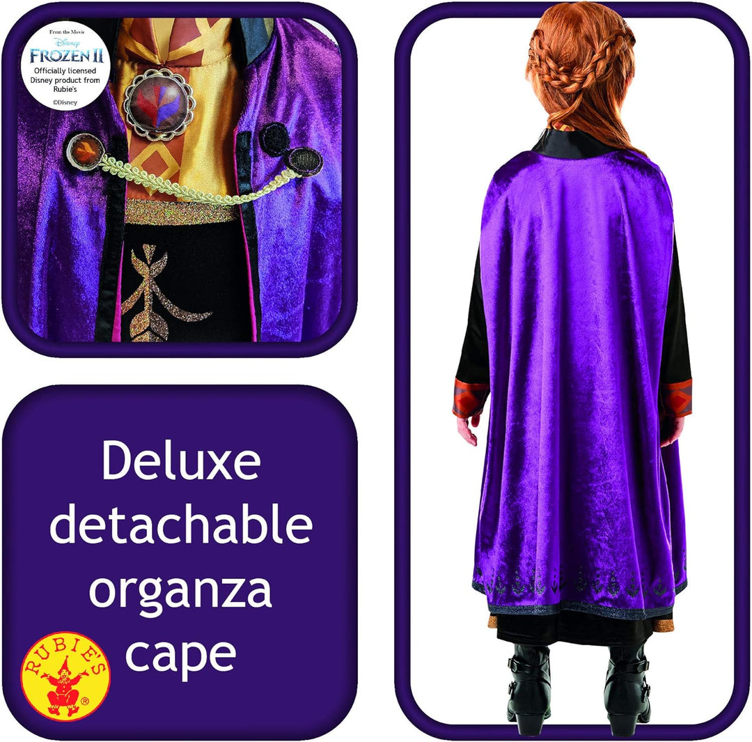 Rubie's Official Disney Frozen 2 Anna Deluxe Kleid, Kostüm für Kinder, Grösse 9-10 Jahre 9-10 Jahre