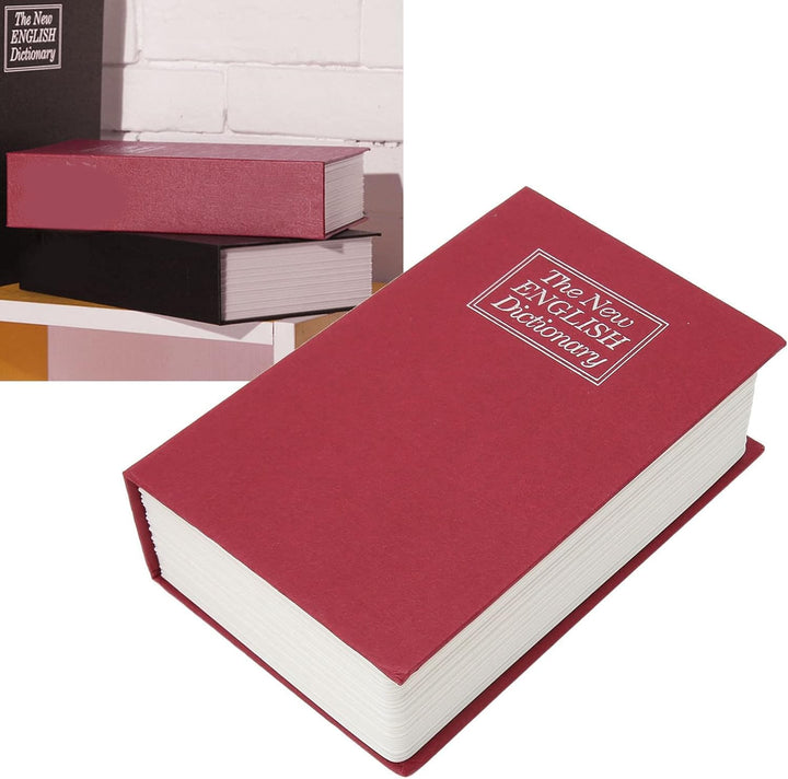 Buch-Safe Tresor mit 2 Schlüsseln, 18 x 11,5 x 5,5 cm Stahlkassette für Geld, Dokumente und Schmuck,